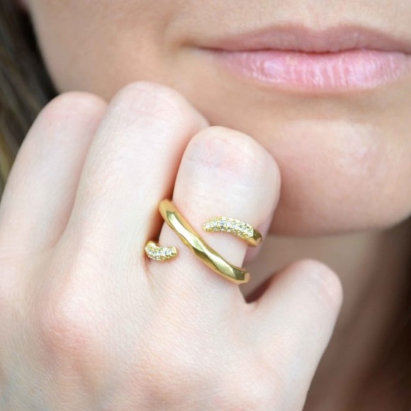 Stella & Dot | Gold + Pavé Aveda Wrap Ring Retired - Picture 7 of 9